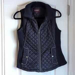 Johnston & Murphy Women's Navy Blue/Grey Quilted Full Zip Vest Size XS